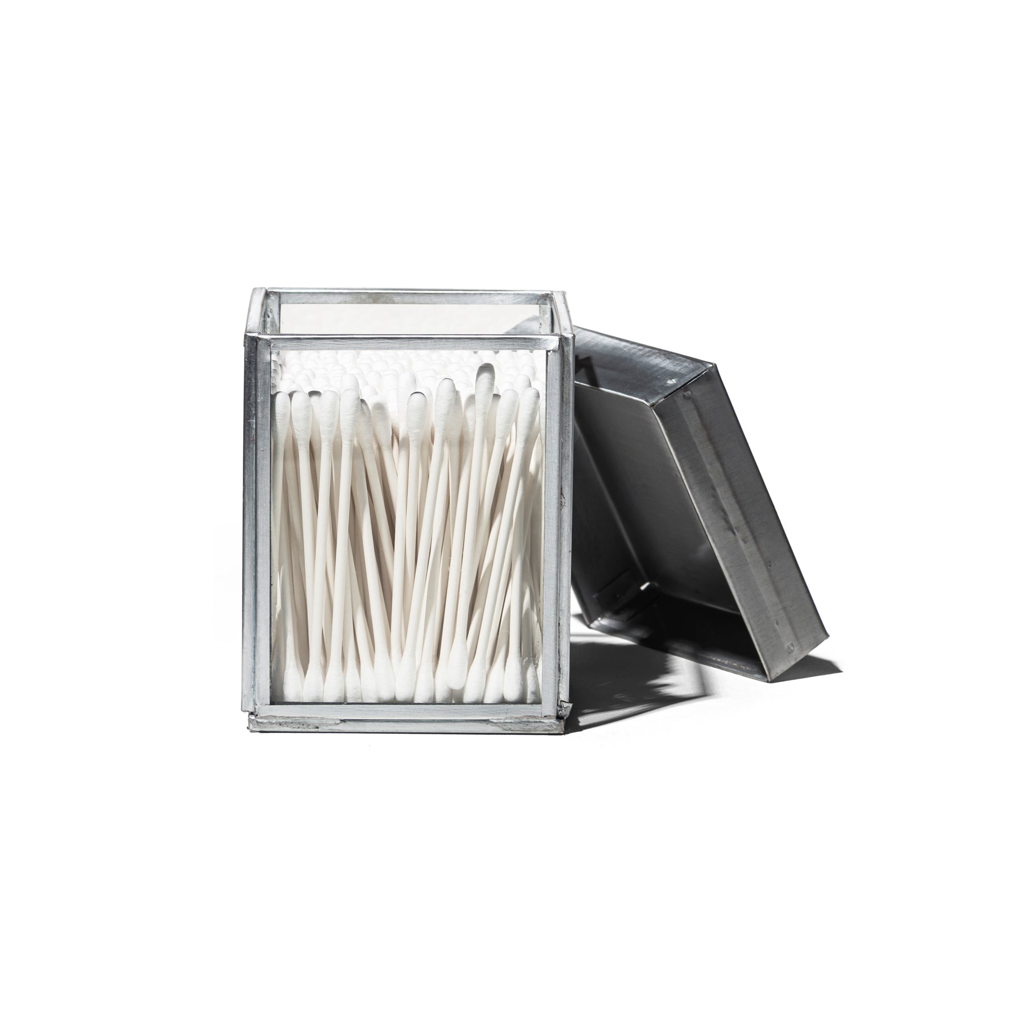 GLASS BOX WITH RECYCLE STEEL LID / Cotton Swab – PUEBCO ONLINE STORE