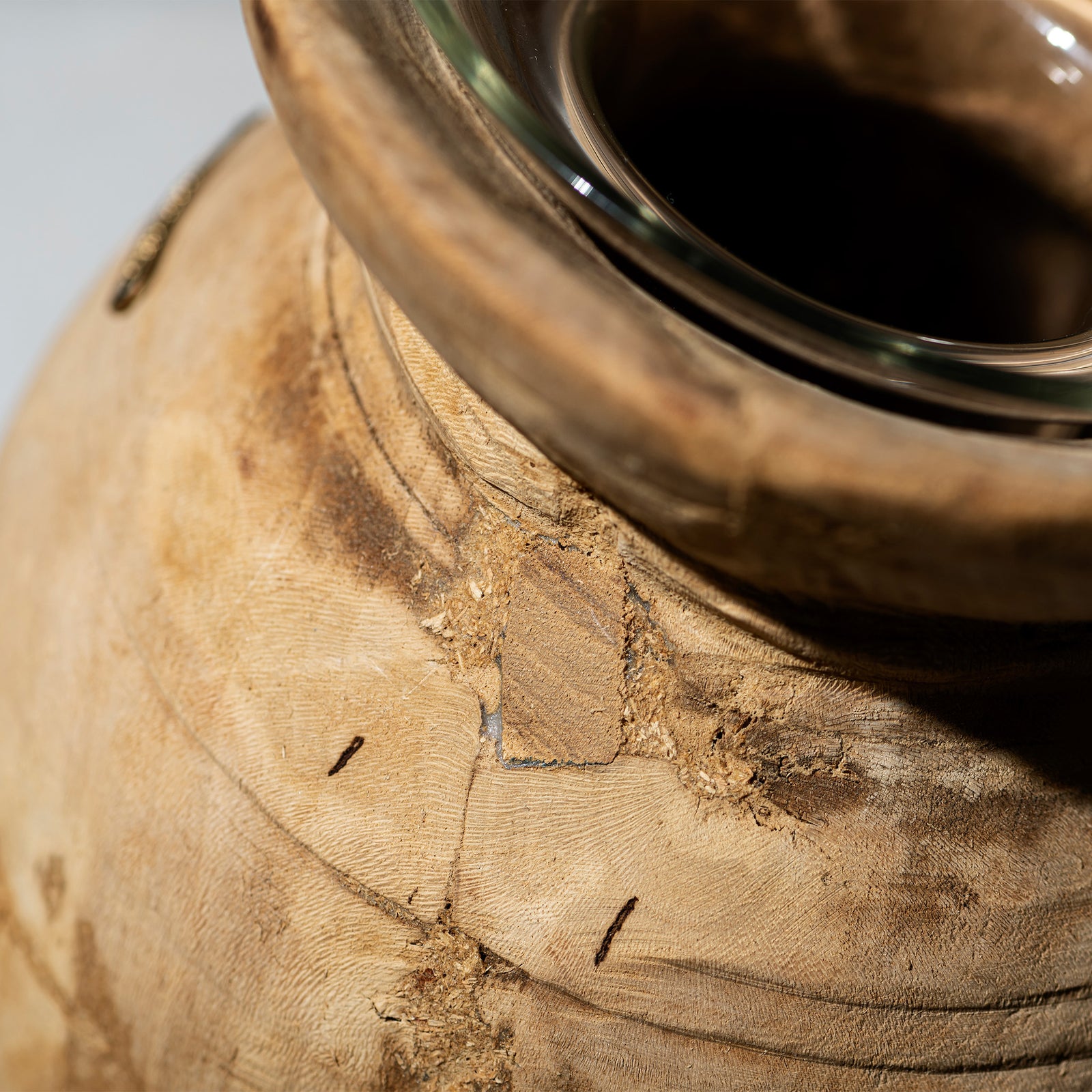VINTAGE WOODEN POT W/GLASS CYLINDER – PUEBCO ONLINE STORE
