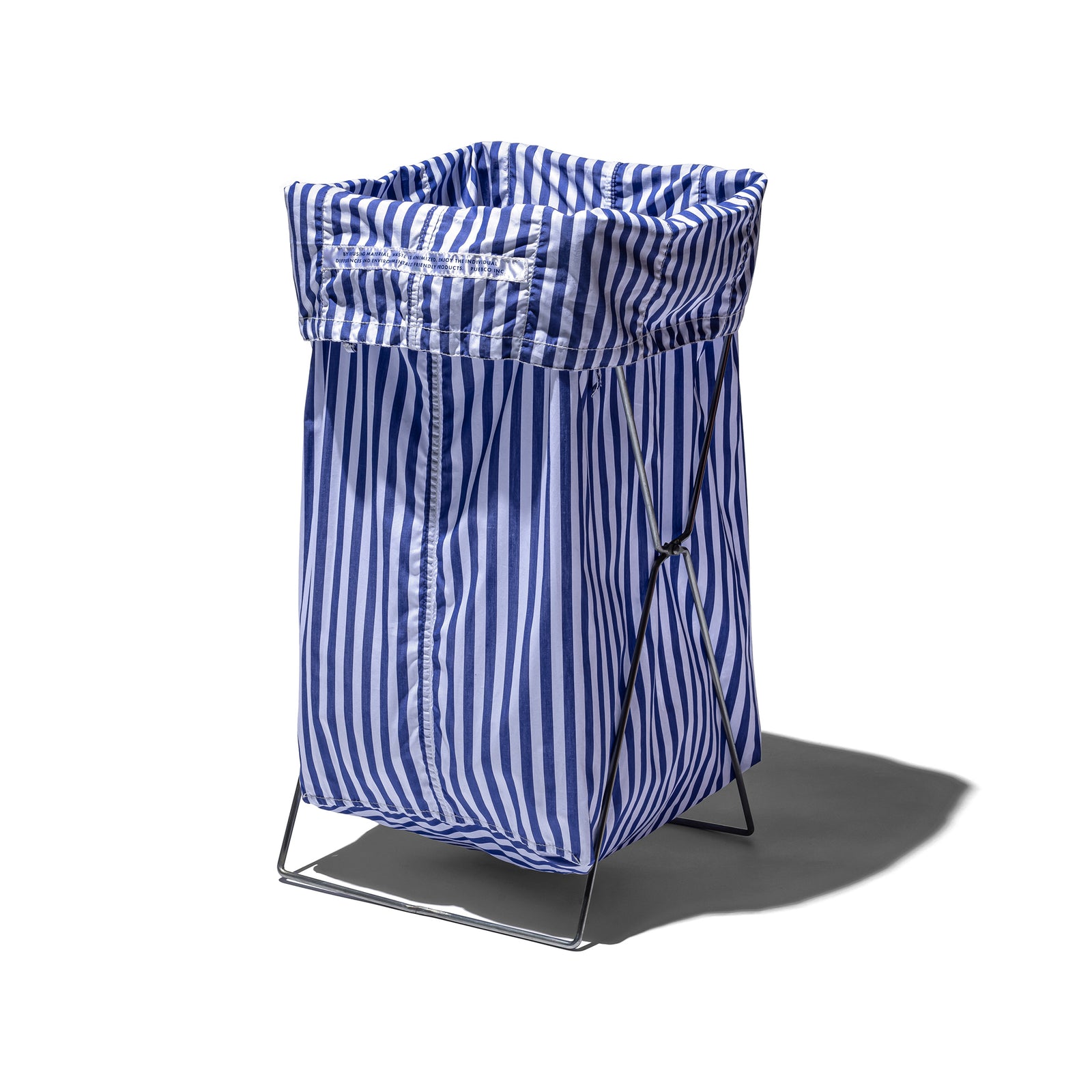 SHIRT FABRIC FOLDING LAUNDRY BASKET / Blue Narrow Stripe – PUEBCO 