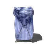 SHIRT FABRIC FOLDING LAUNDRY BASKET / Blue Narrow Stripe