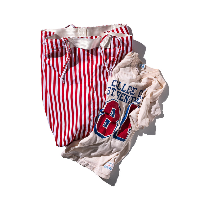 SHIRT FABRIC FOLDING LAUNDRY BASKET / Red Narrow Stripe – PUEBCO