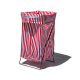 SHIRT FABRIC FOLDING LAUNDRY BASKET / Red Narrow Stripe