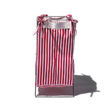 SHIRT FABRIC FOLDING LAUNDRY BASKET / Red Narrow Stripe