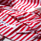 SHIRT FABRIC FOLDING LAUNDRY BASKET / Red Narrow Stripe