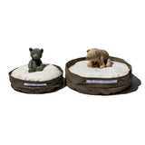 VINTAGE MATERIAL PET BED W/CUSHION / Large
