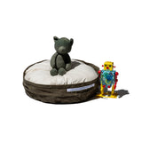 VINTAGE MATERIAL PET BED W/CUSHION / Small