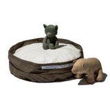 VINTAGE MATERIAL PET BED W/CUSHION / Large