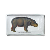 PRINTED GLASS TRAY / Hippopotamus