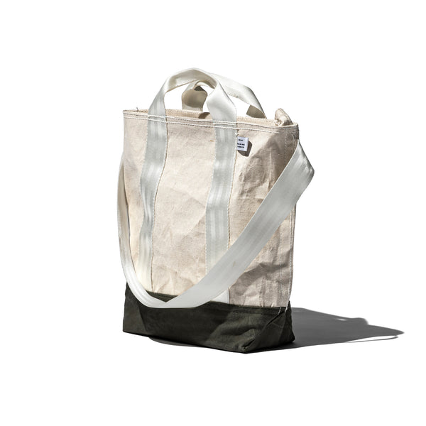 LAMINATED FABRIC x VINTAGE FABRIC BAG
 / 40 x 35