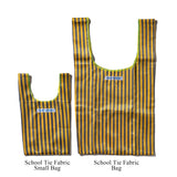 SCHOOL TIE FABRIC SMALL BAG / Red x Light Blue