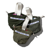 VINTAGE JUMPSUIT FABRIC DRAWSTRING BAG