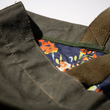 VINTAGE TENT FABRIC TOTE / FLOWER PRINT LINING