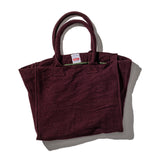 VINTAGE WOOL GARMENTS FABRIC BAG / BURGUNDY