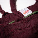 VINTAGE WOOL GARMENTS FABRIC BAG / BURGUNDY