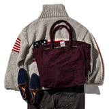 VINTAGE WOOL GARMENTS FABRIC BAG / BURGUNDY