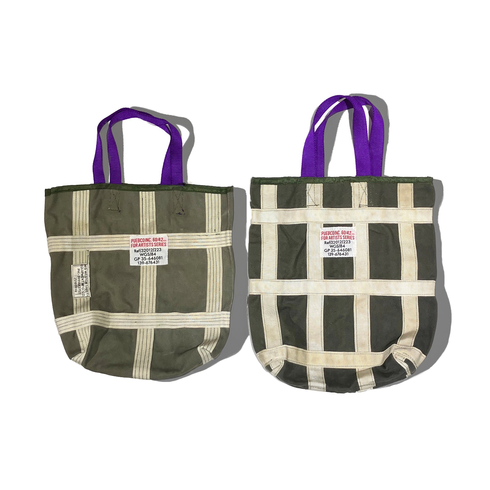 ビョーク　トートバッグ VINTAGE BRAKE PARACHUTE RECTANGLE BAG / Purple Handle – PUEBCO