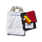 WHITE QUILTED SNOW JACKET TOTE BAG