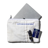 WHITE QUILTED SNOW JACKET LAPTOP CASE / 13"