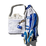 WHITE QUILTED SNOW JACKET 2-WAY BAG W/ZIPPER