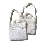 WHITE QUILTED SNOW JACKET 2-WAY BAG W/ZIPPER