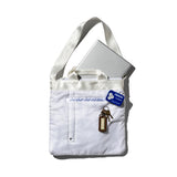 WHITE QUILTED SNOW JACKET 2-WAY BAG W/ZIPPER