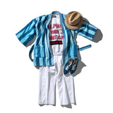 REVERSIBLE SHORT ROBE / Blue x Light Blue