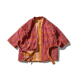 REVERSIBLE SHORT ROBE / Orange x Pink