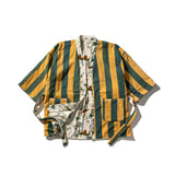 REVERSIBLE SHORT ROBE / Green x Yellow