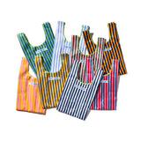 SCHOOL TIE FABRIC SMALL BAG / Red x Light Blue