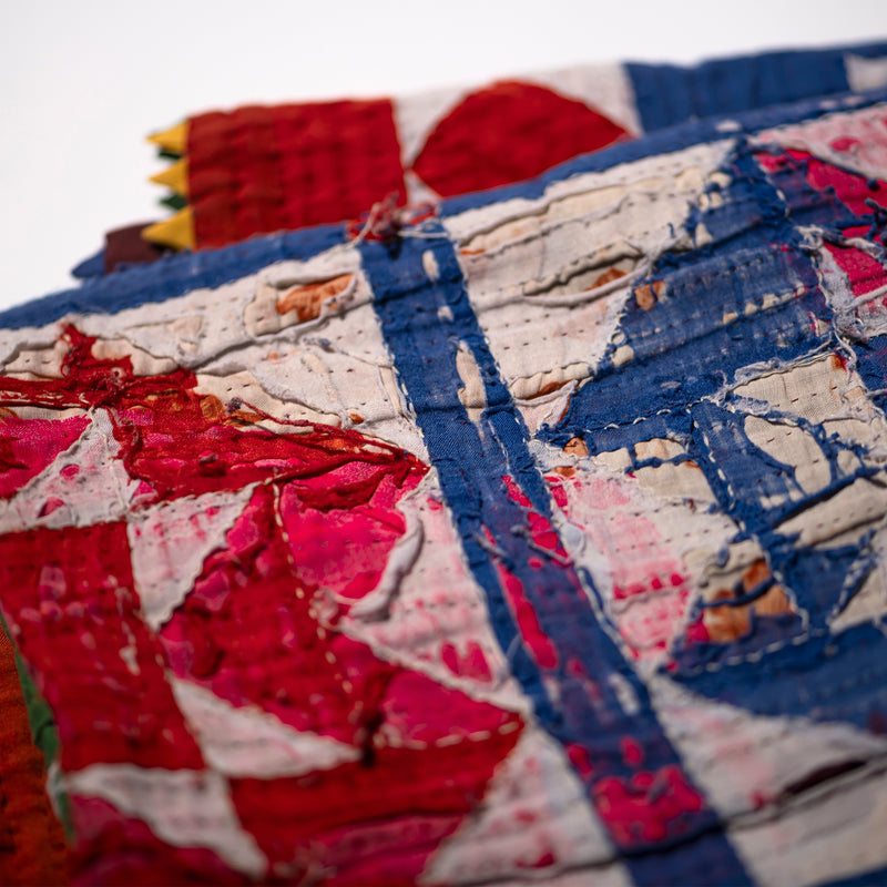 COVERED VINTAGE KANTHA QUILT ORGANIZER