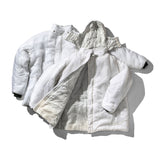 WHITE QUILTED SNOW JACKET 2-WAY BAG W/ZIPPER
