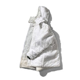 WHITE QUILTED SNOW JACKET 2-WAY BAG W/ZIPPER