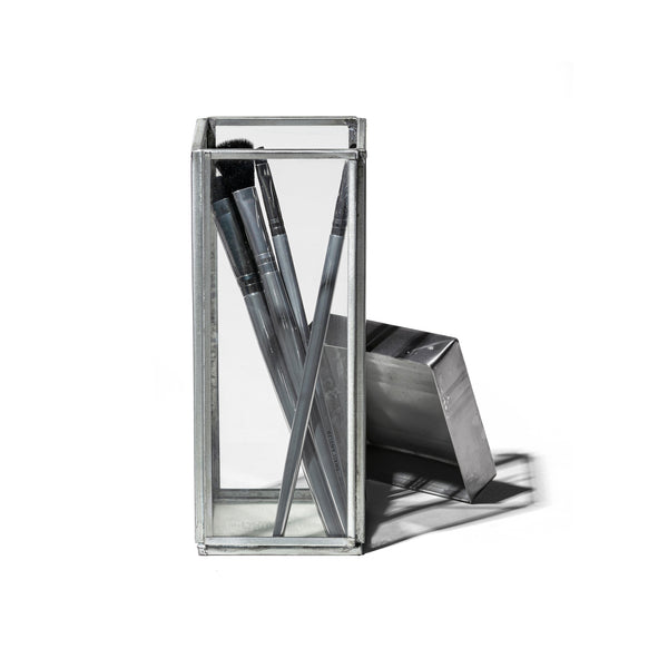 GLASS BOX WITH RECYCLE STEEL LID / Pen Stand – PUEBCO ONLINE