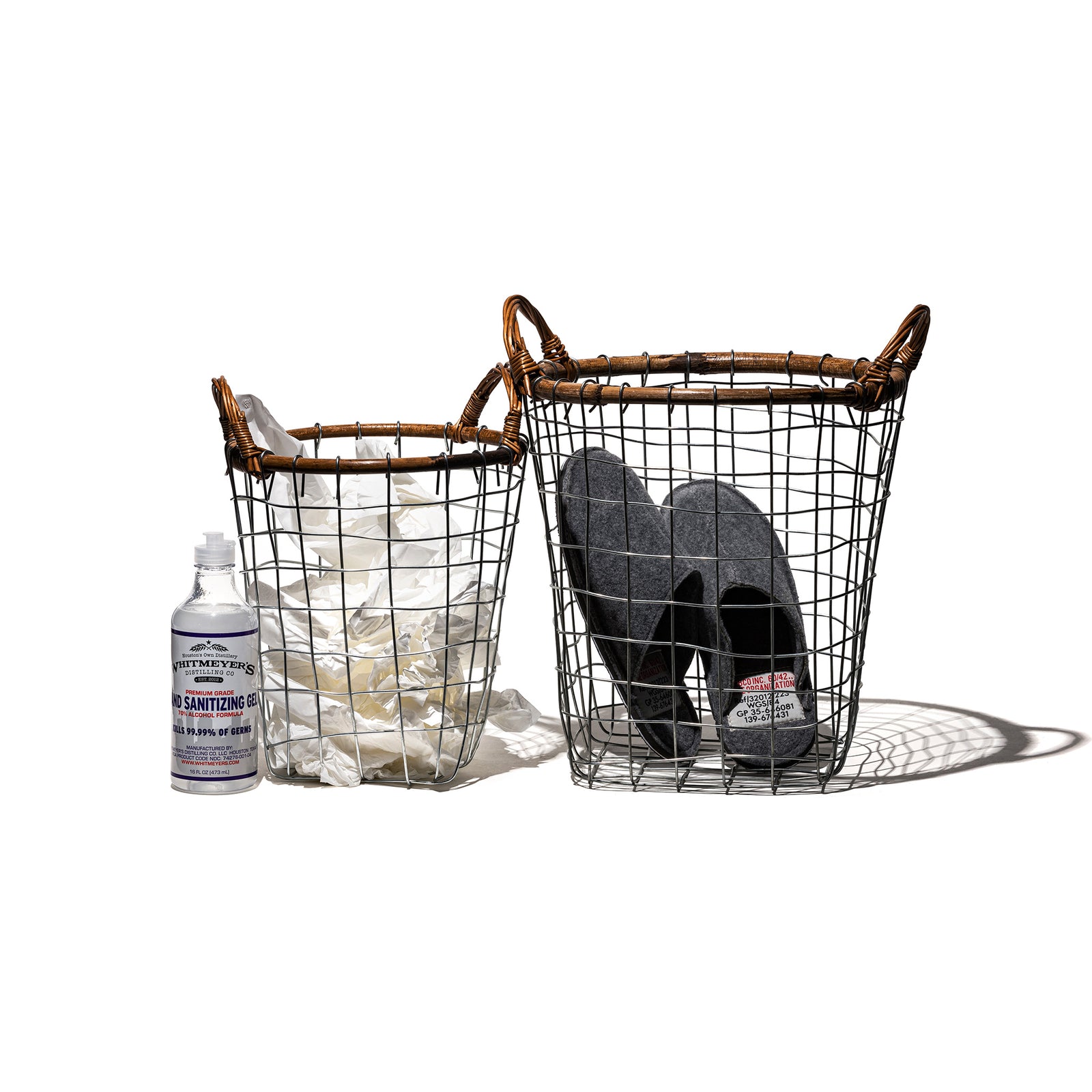 RATTAN TOP WIRE BASKET / Medium – PUEBCO ONLINE STORE