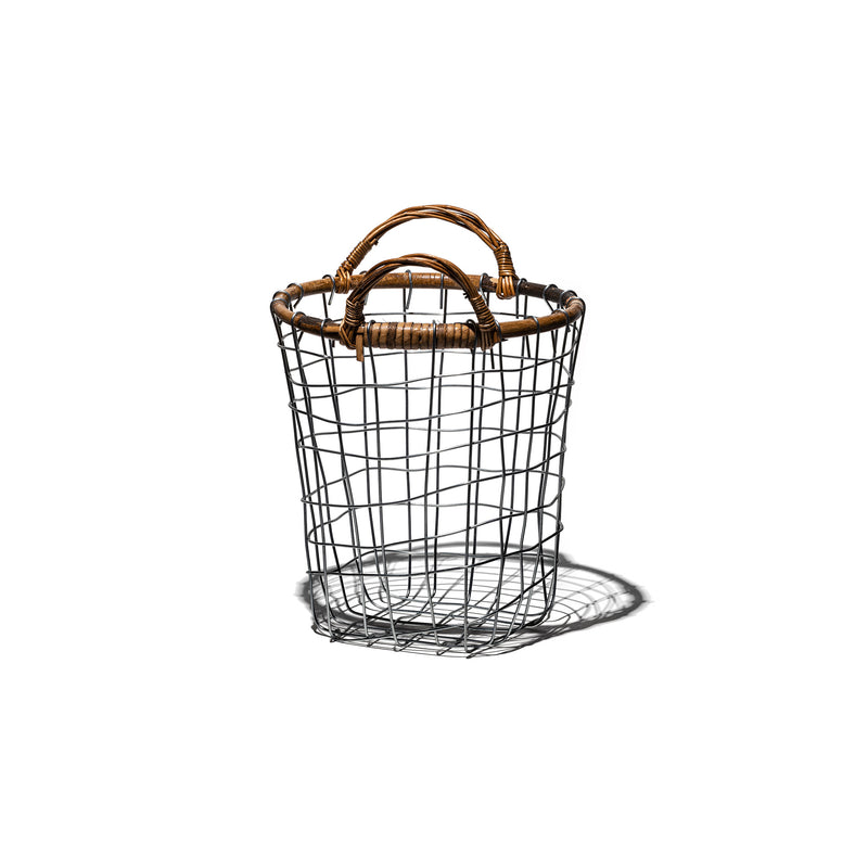 RATTAN TOP WIRE BASKET / Small