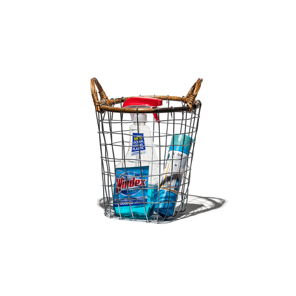 RATTAN TOP WIRE BASKET / Small – PUEBCO ONLINE STORE