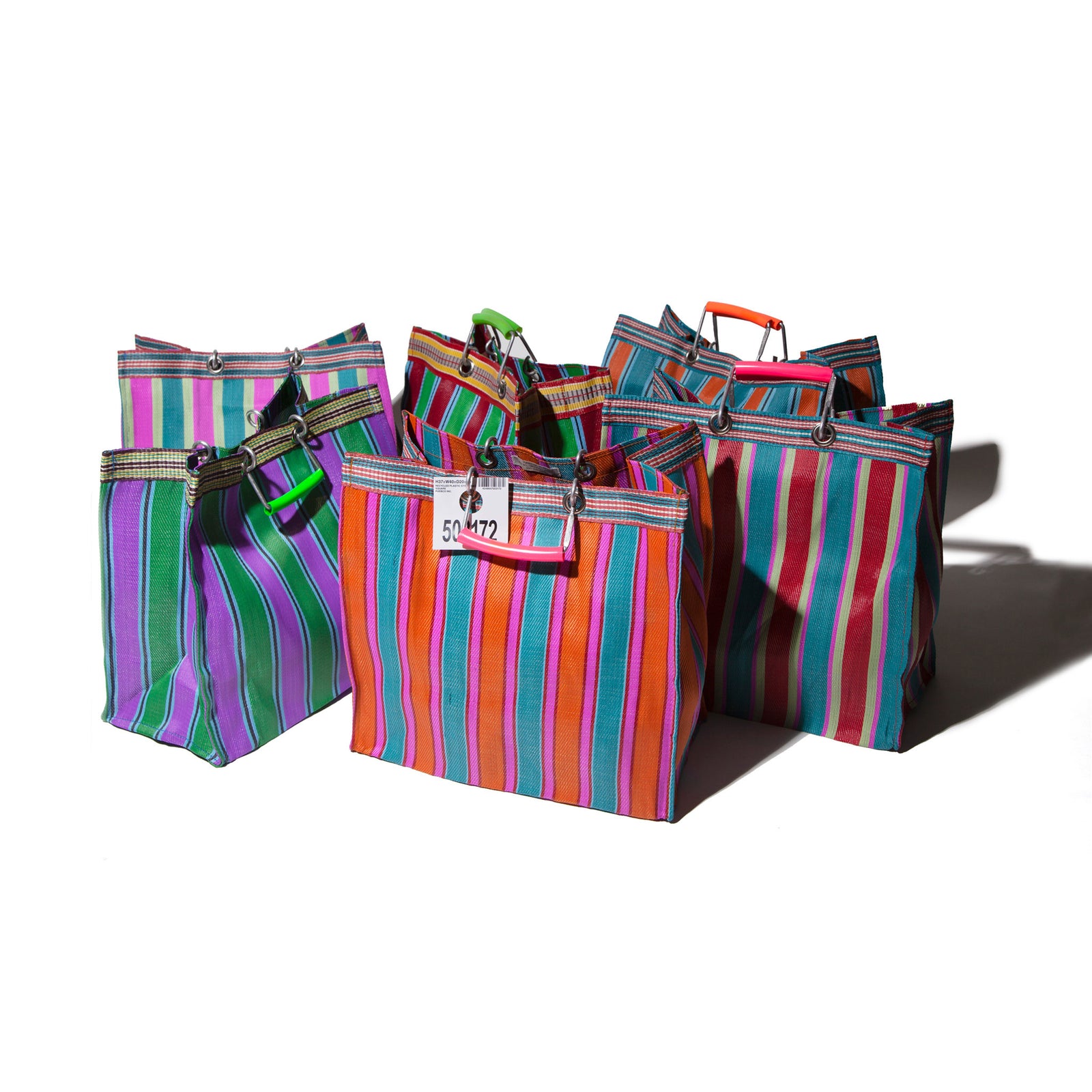 RECYCLED PLASTIC STRIPE BAG / Square – PUEBCO ONLINE STORE